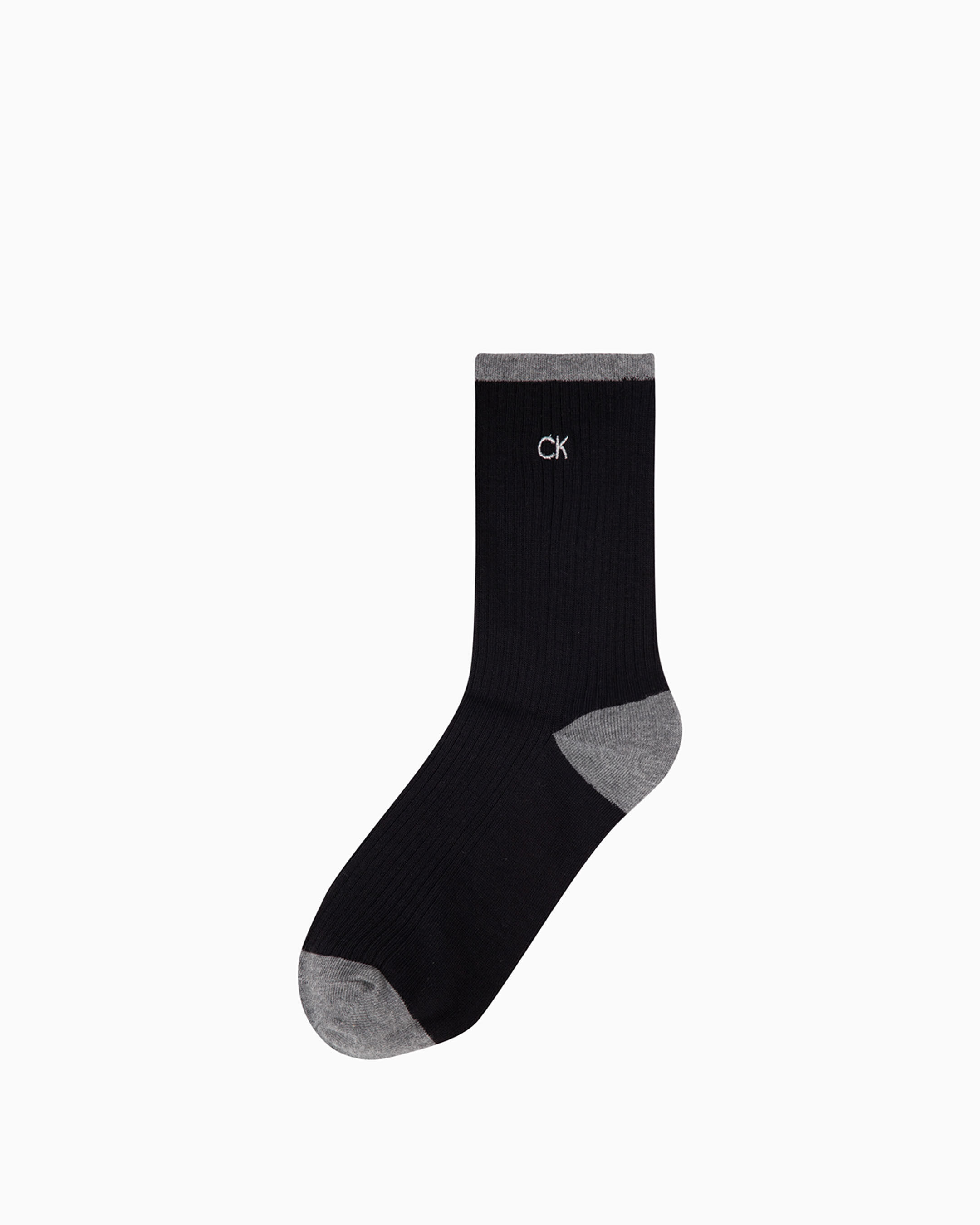 Women s 1 Pack Rib Crew Socks black Calvin Klein Malaysia