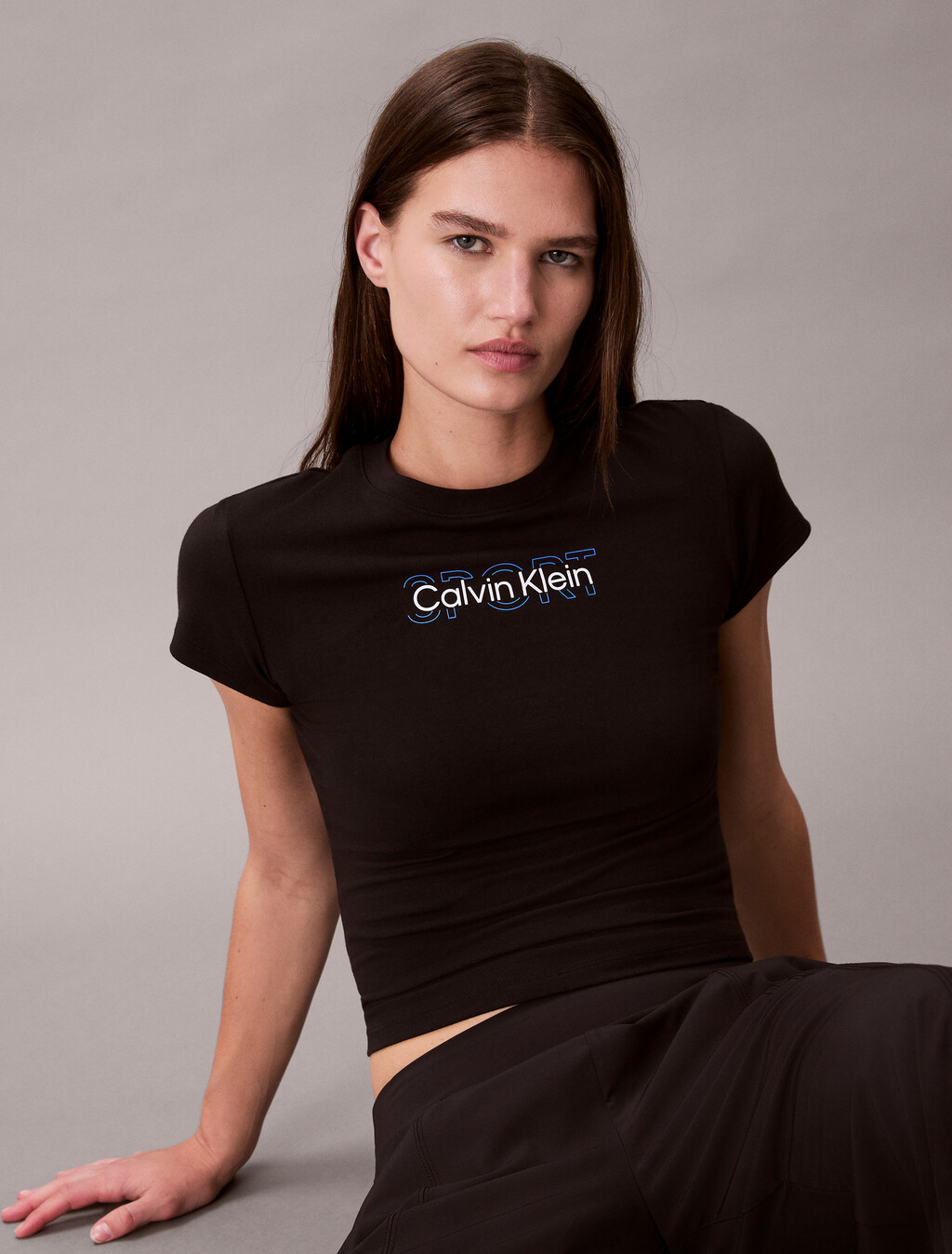 Breathable Quick-Dry Cropped Travel T-shirt, Black, hi-res