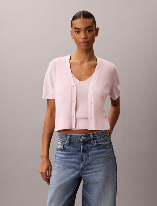 Cotton Knit Short Sleeve Twin Set