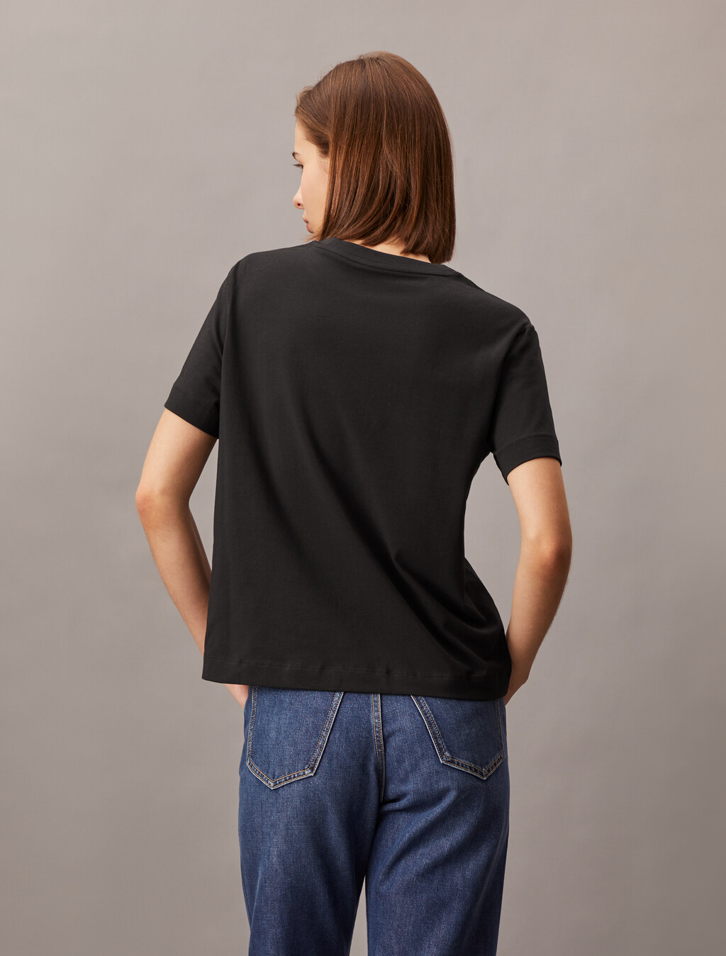 Core Essentials Monogram Embroidery Tee, Black, hi-res