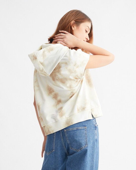 ICONIC UTILITY TIE DYE SLEEVELESS HOODIE