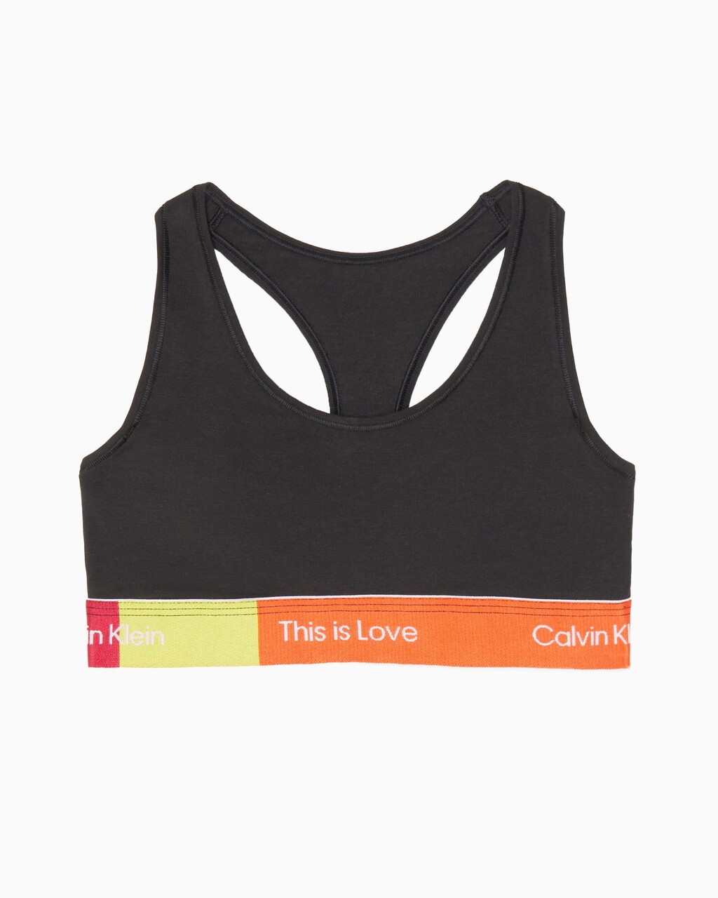 PRIDE COLOR BLOCK LIGHTLY LINED BRALETTE, Black, hi-res