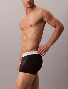 Icon Cotton Stretch Trunks 2 Pack, SEAMLESS EMBLEM+BLACK/ASHFORD GRAY / SLEET, hi-res