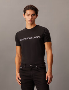Institutional Logo Slim Short Sleeve Tee, Ck Black, hi-res