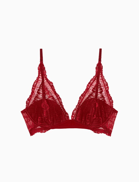CK Black Linear Lace Lightly Lined Triangle Bra