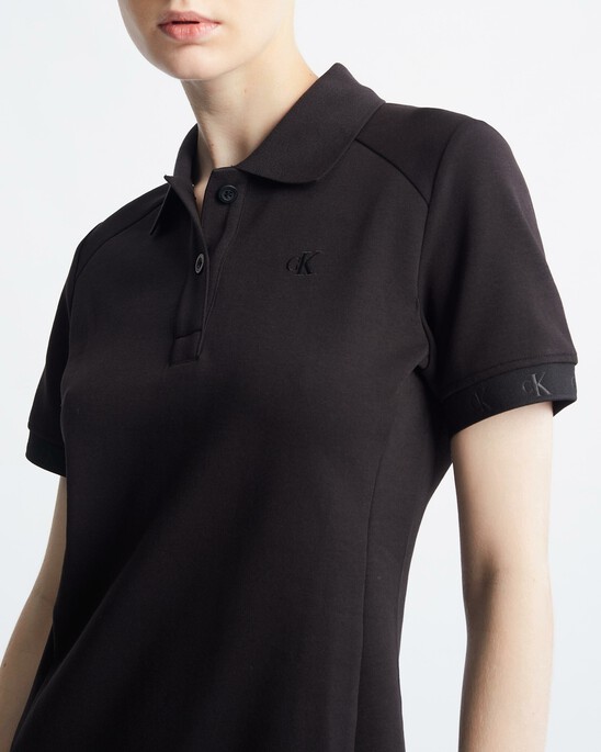 Logo Tape Slim Polo Dress