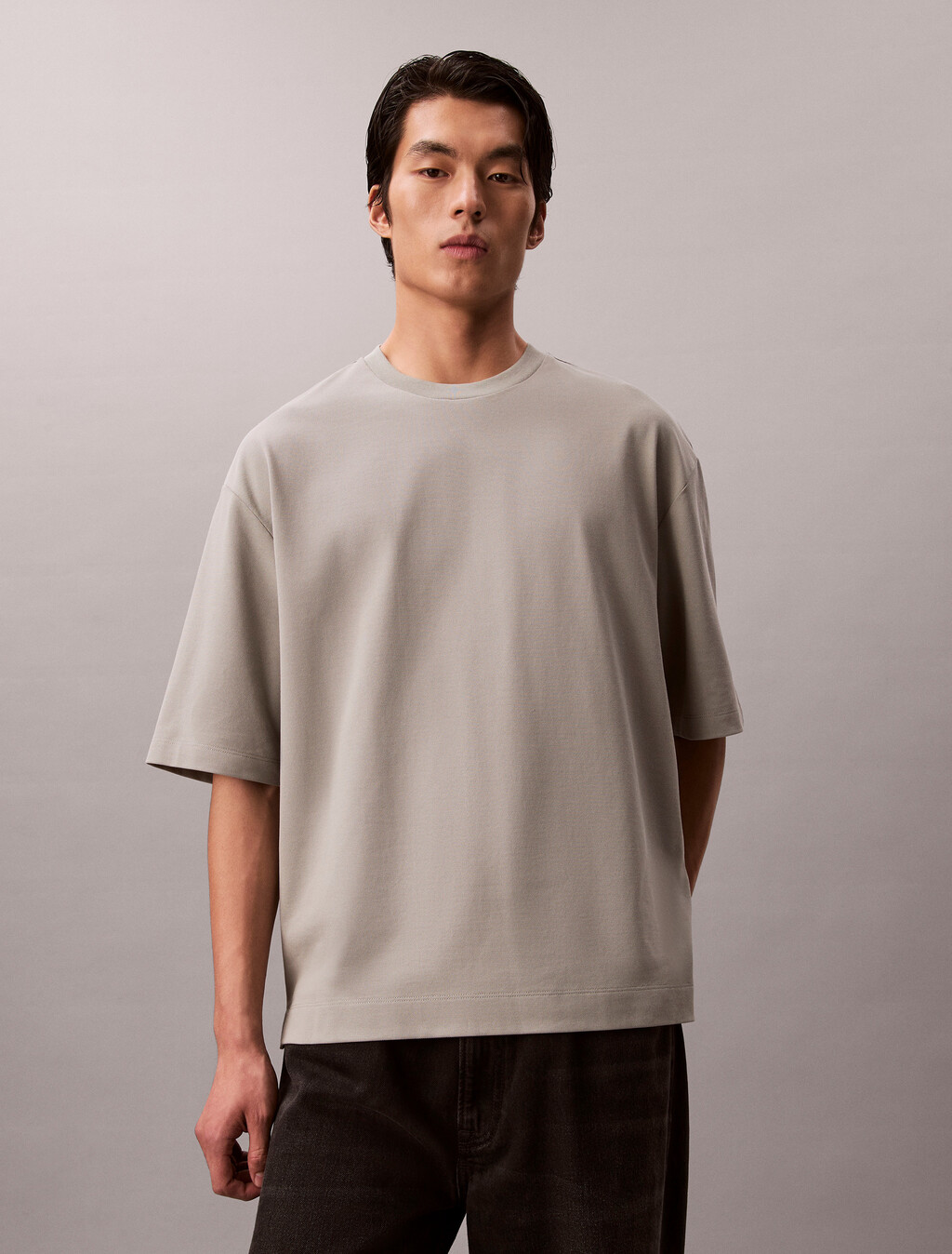 Embossed Monogram Cooling Pique Relaxed Tee, Shadow, hi-res