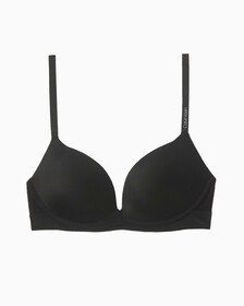 Mesh Lace Push Up Plunge Bra, Black, hi-res