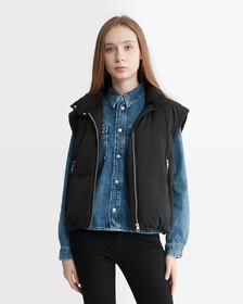 Feminine Detailing Lightweight Down Jacket, Ck Black, hi-res