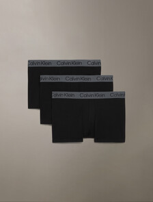 Cotton Modal Trunks 3 Pack, black w/ turbulence wb, hi-res