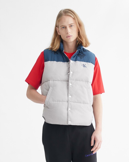 YEAR OF THE RABBIT COLOR BLOCK PUFFER VEST