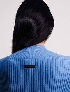 Cropped Cashmere Crewneck Sweater, Bel Air Blue, hi-res