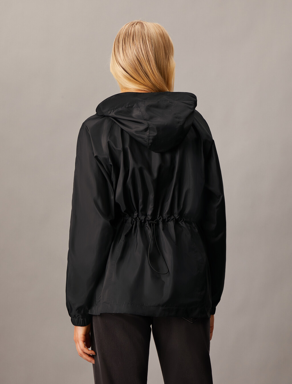 Waisted Zip Up Jacket, Ck Black, hi-res