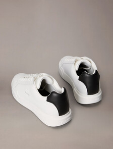 Leather Durable Traction NYC Trainers, White/Black/White, hi-res