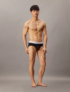 Icon Cotton Stretch Hip Briefs 3 Pack, Grey Heather/White/Black, hi-res