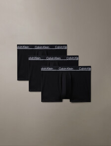 CK Micro Plus Low Rise Trunks 3 Pack, BLACK, hi-res