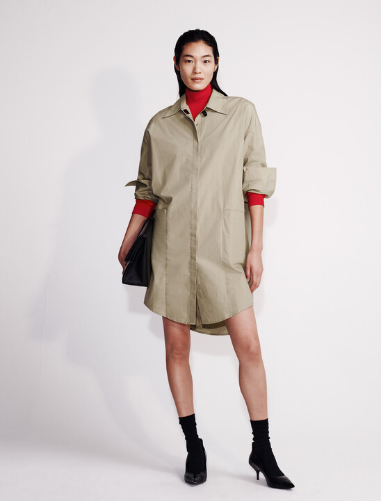 Poplin Woven Mini Shirt Dress