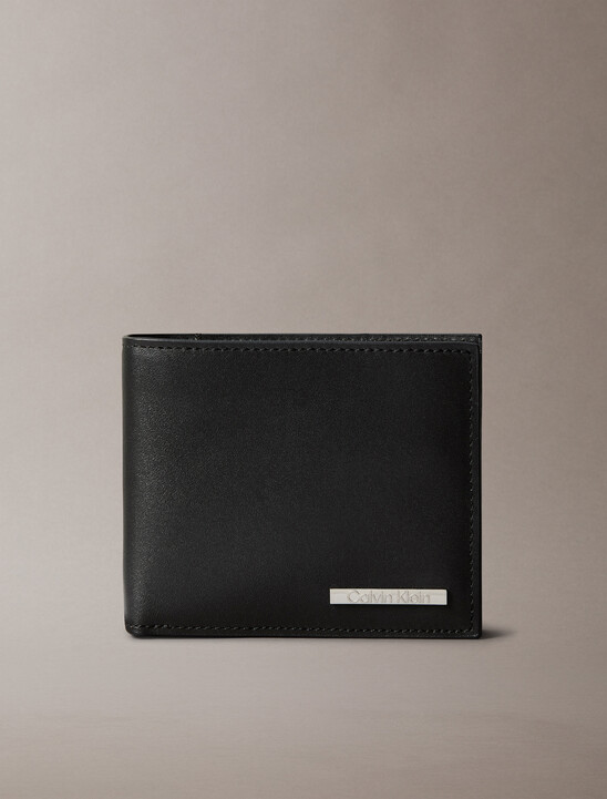 CK Plaque Leather Billfold Wallet