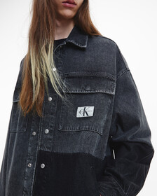OVERSIZED UTILITY SHIRT JACKET, Denim Grey, hi-res