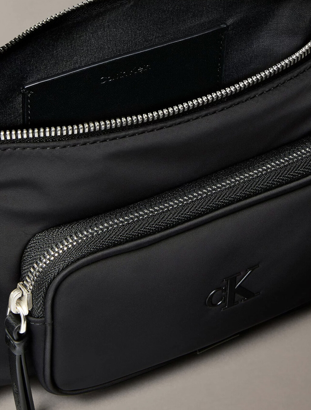 Soft Satin Nylon Shoulder Bag, Black, hi-res