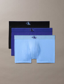 Graphic Monogram Cotton Stretch Trunks, BLACK w/ BLUE RIVER FOG/BLUE RIVER FOG w/ BLUE DES, hi-res