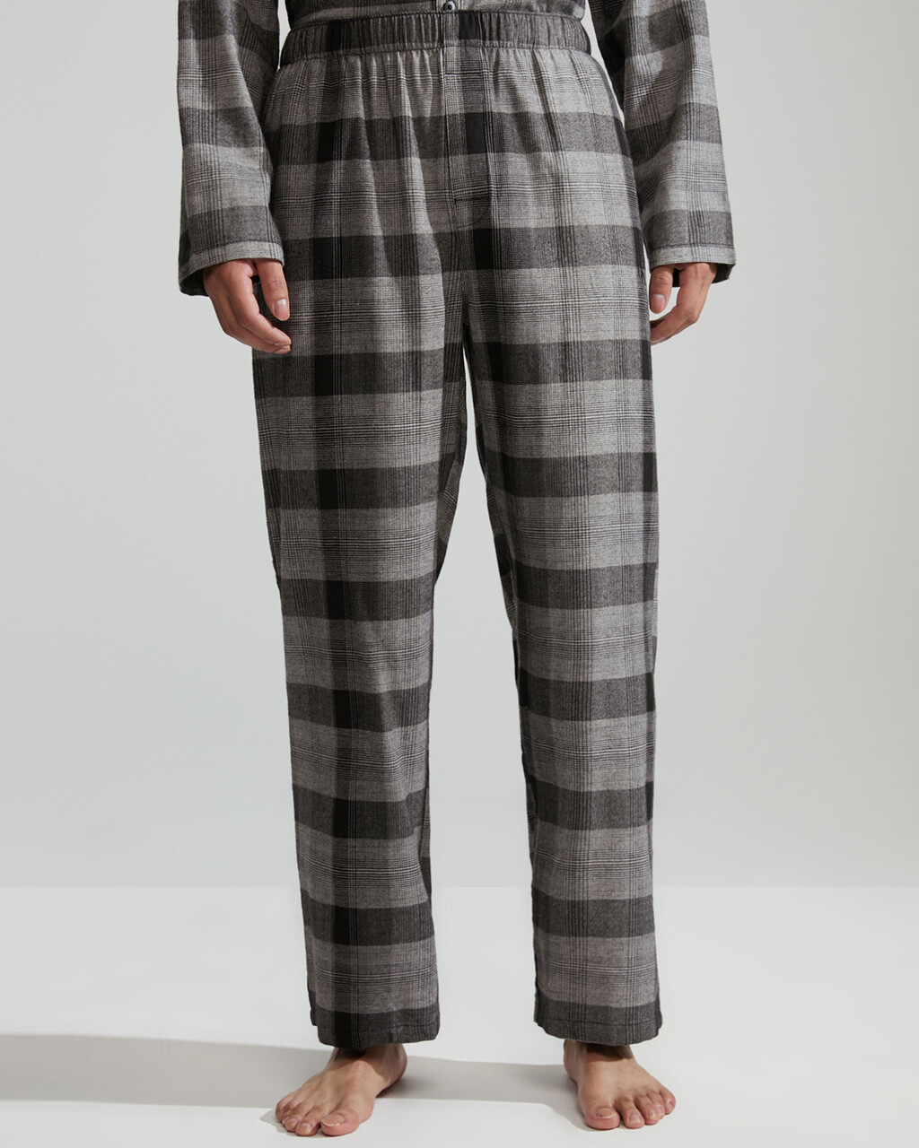 Flannel Sleep Pants, GRADIENT CHECK_GREY HEATHER, hi-res