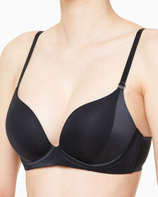 CK Black Structure Push Up Plunge Bra, Black, hi-res