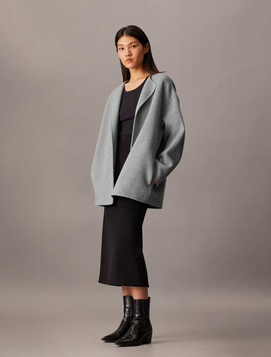 Double Face Cashmere Wool Short Coat