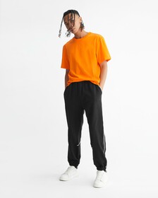 EMBOSSED MONOGRAM RELAXED TEE, Vibrant Orange, hi-res