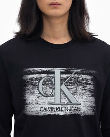 White Noise Logo Long Sleeve Tee, Ck Black, hi-res