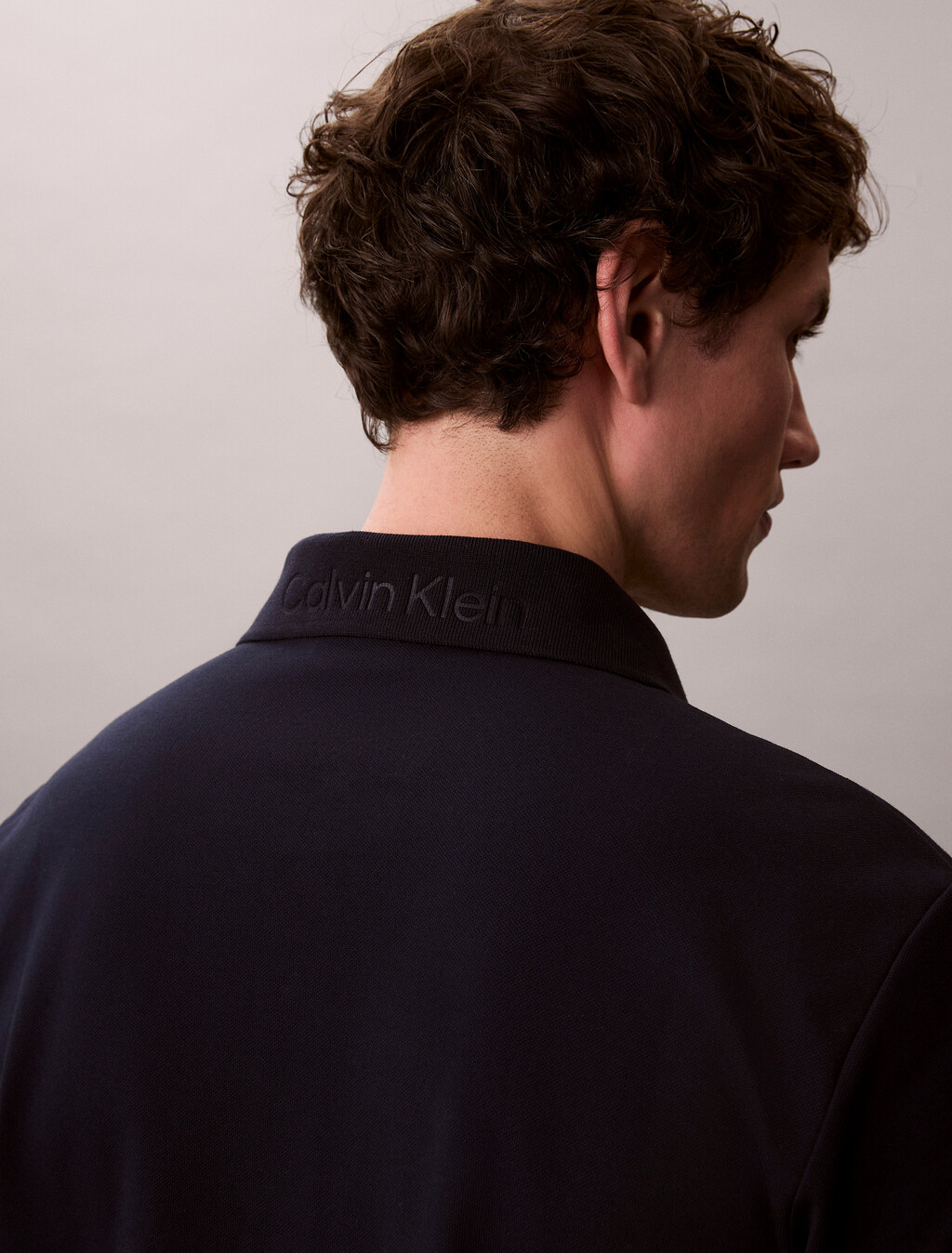 Cotton Blend Pique Polo Shirt, Dark Sapphire, hi-res