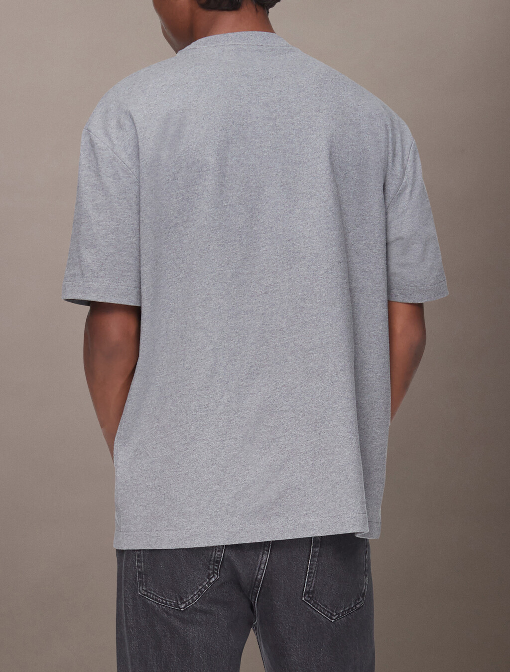 Calvin Logo Crew Neck Tee, Medium Grey Heather, hi-res
