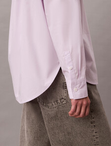 Relaxed Cotton Poplin Shirt, Island Lilac, hi-res