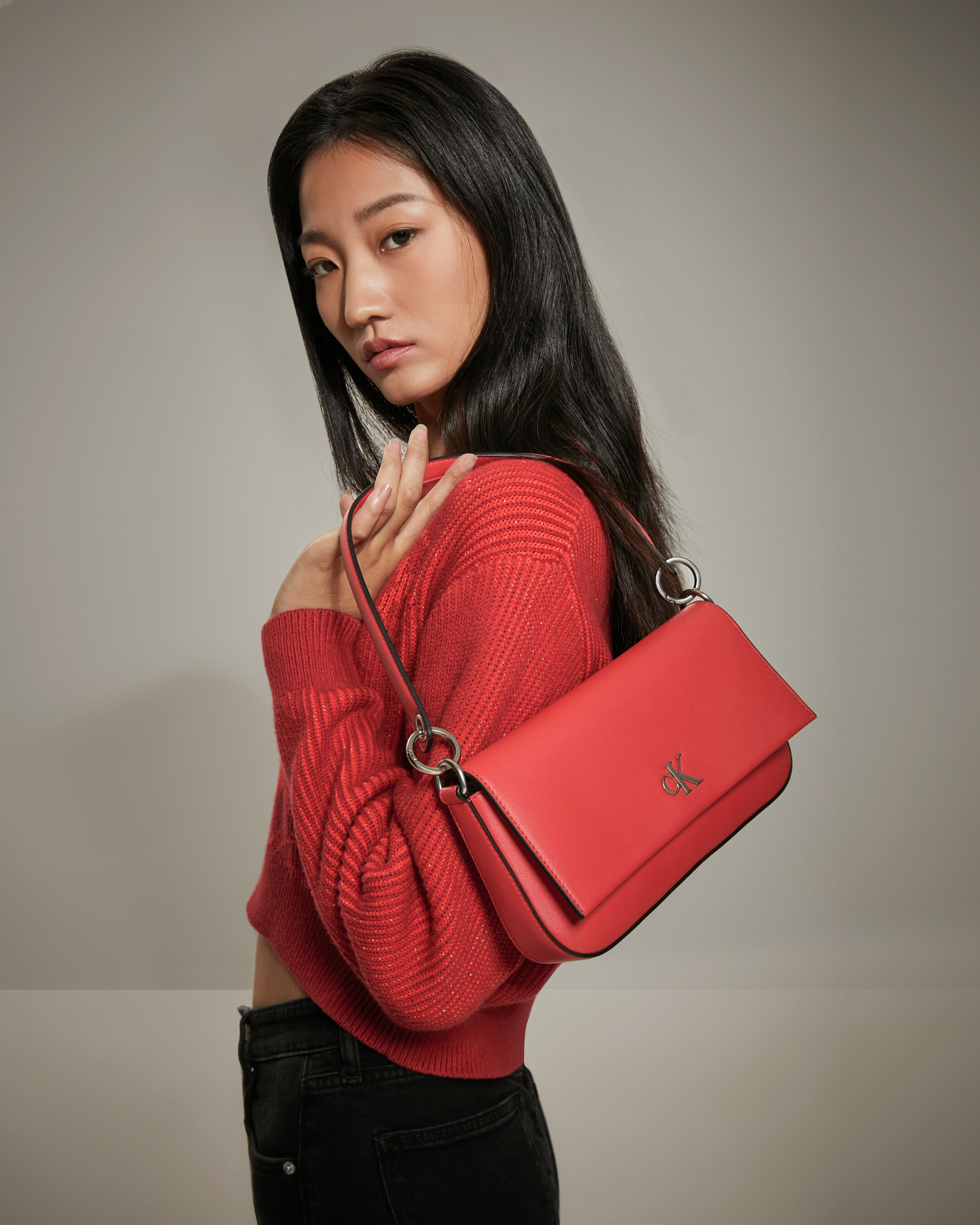 Calvin klein handbags red on sale