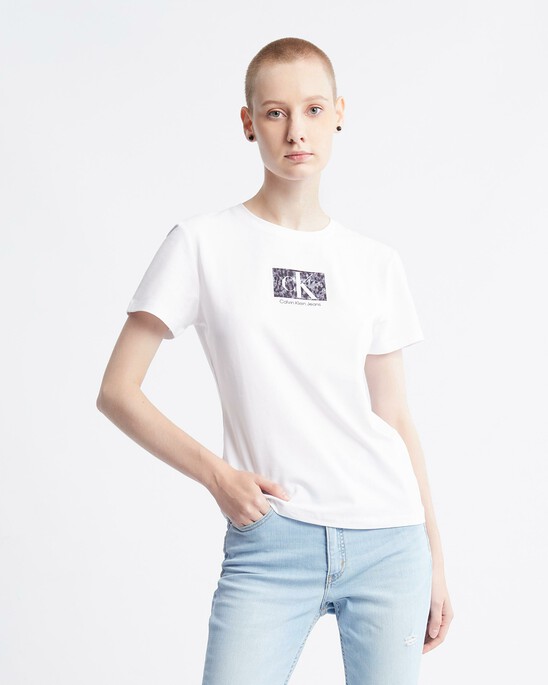 Monogram Box Print Organic Cotton Slim Tee