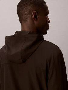 Water-Repellent Hooded Windbreaker, Black, hi-res