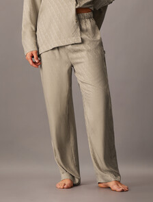 Satin Jacquard Sleep Pants, 17715 HOLIDAY SHINE LOGO+VINTAGE KHAKI, hi-res