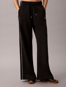 Monogram Cotton Terry Contrast Piping Pant, Black, hi-res