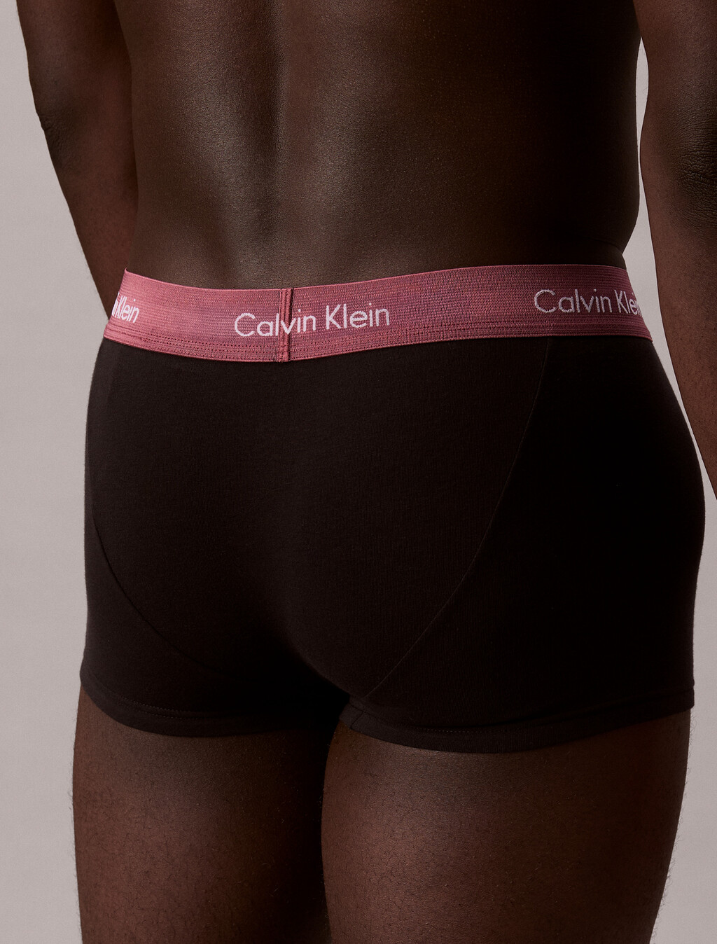 Cotton Stretch Low Rise Trunk 3 Pack, black bodies w/ black/zinc/deep mauve wbs, hi-res