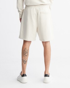 Varsity Curved Logo Sweat Shorts, Eggshell, hi-res