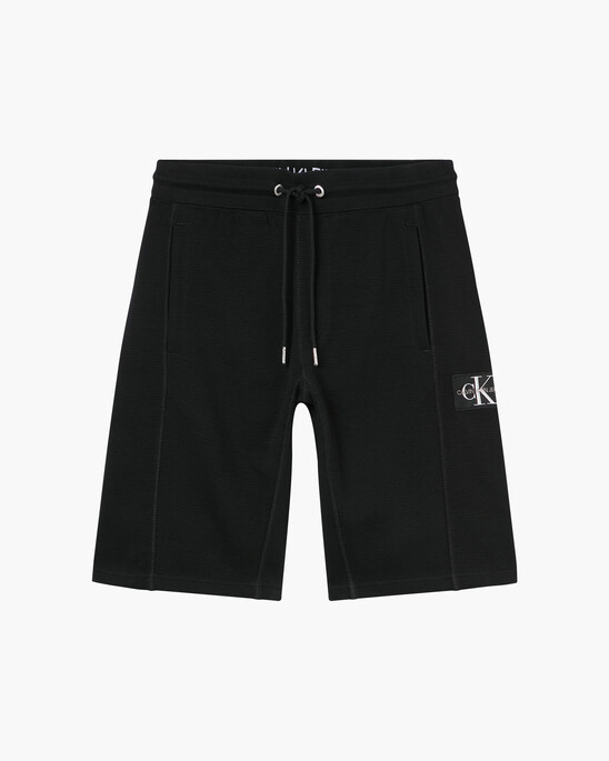 MONOGRAM BADGE WAFFLE KNIT SHORTS