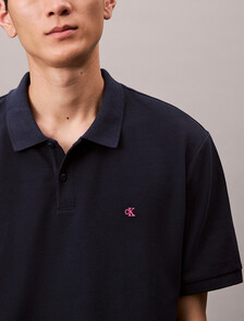 Monogram Cotton Pique Polo, Dark Sapphire, hi-res