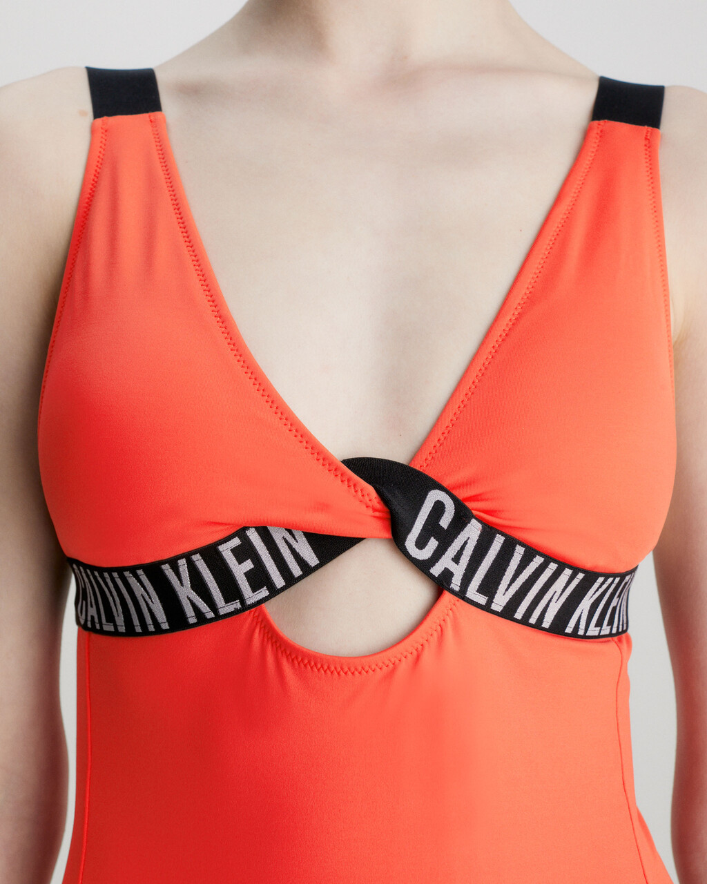 Intense Power Plunge Swimsuit, Bright Vermillion, hi-res