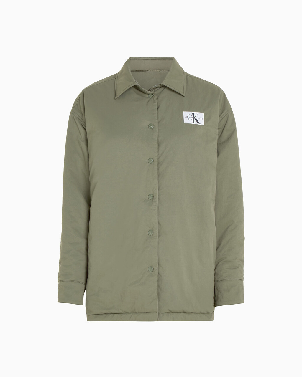 Reversible Satin Shirt Jacket, Dusty Olive, hi-res