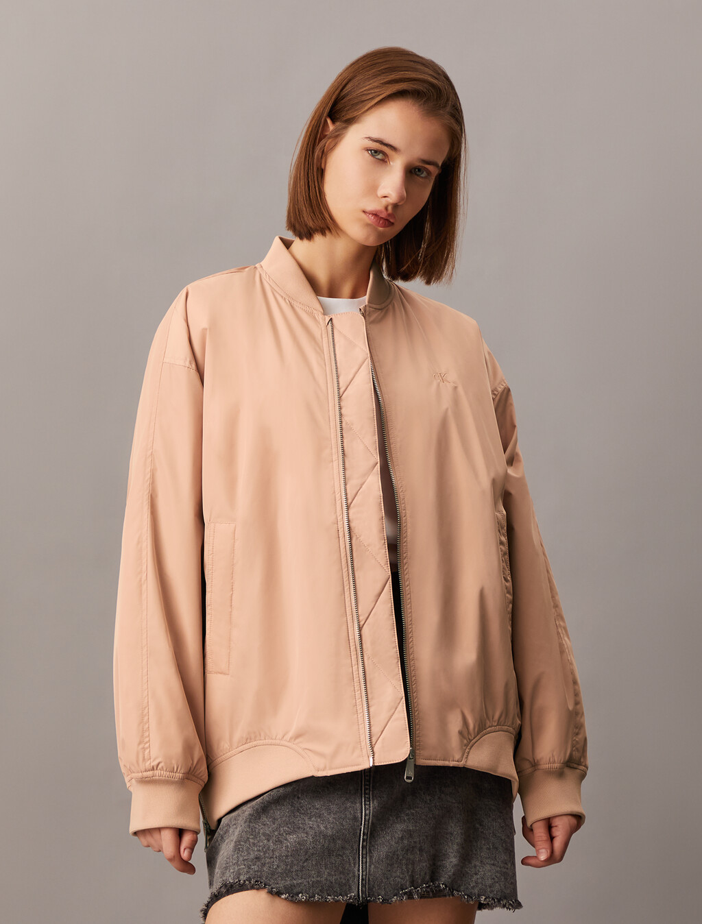 Long Padded Bomber Jacket, Tuscany, hi-res