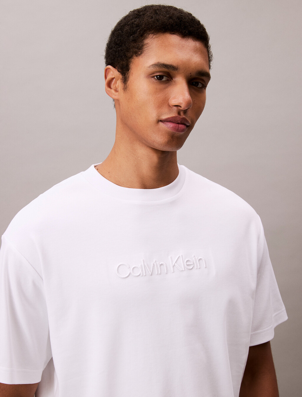 Calvin Klein Logo Tee, Bright White, hi-res