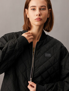 Relaxed Quilted Bomber Jacket, Ck Black, hi-res