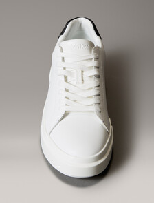 Leather Durable Traction NYC Trainers, Bright White/Black, hi-res