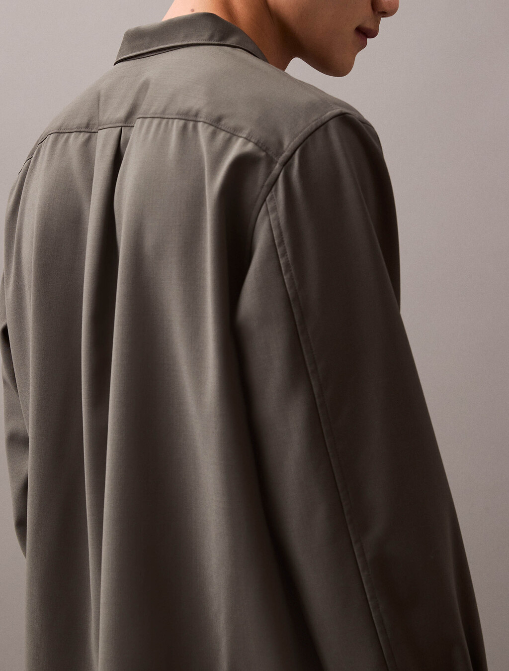 Lightweight Wool Button-Down Shirt, Volcanic Ash, hi-res
