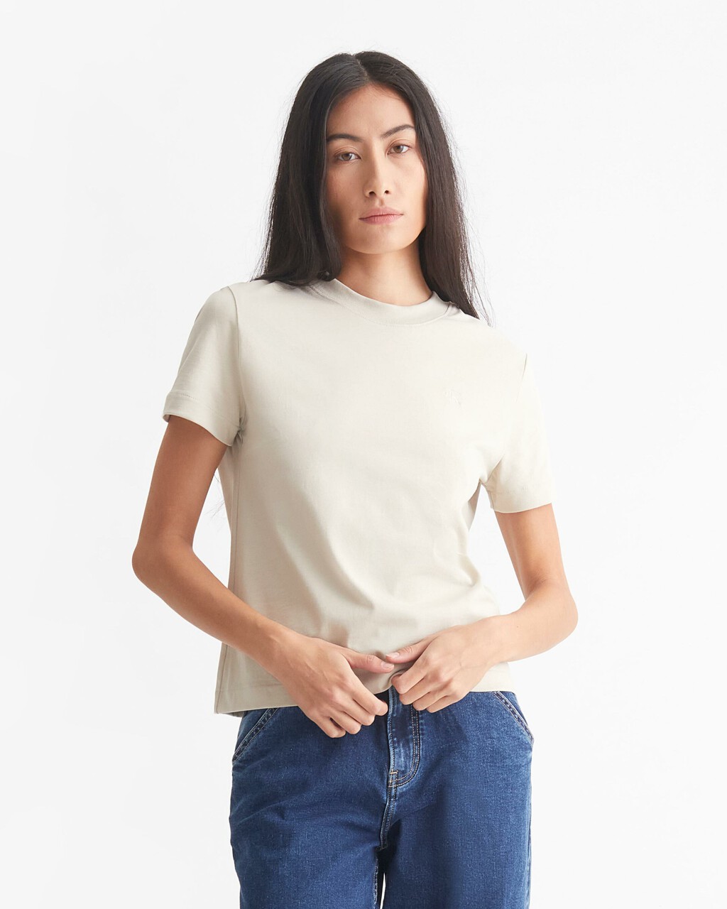 CLASSIC SLIM TEE, Unbleached, hi-res